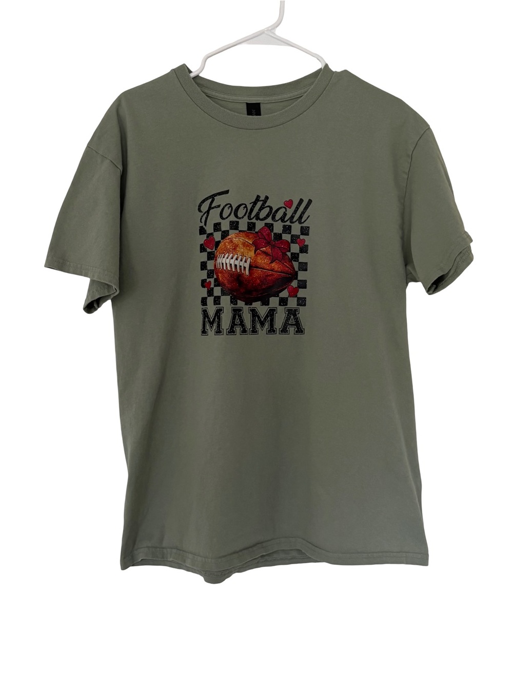Gildan 100% cotton Olive Green "Football Mama" Graphic Tee